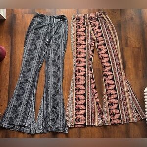 Boho Bell Bottom Flare Pants – Bundle of 2